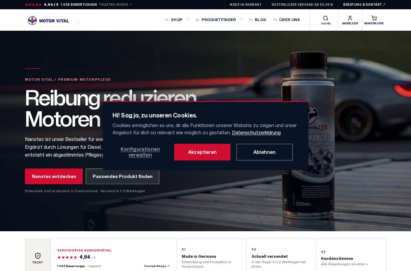 Momentaufnahme der geprüften Seite Motor Vital GmbH zum Prüfzeitpunkt (12.09.2026)