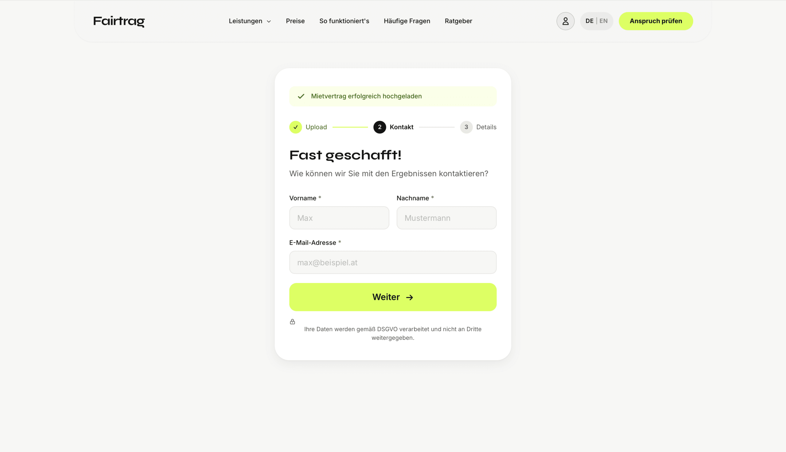 Auto-Provisioning Formular